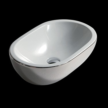 Lavabo ciotola Platino/Bianco. Serie Midas. Code 5233PL/5234PL