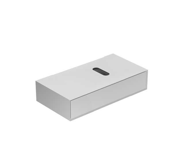 Cassetto sospeso con asola decentrata per sifone cm 100x48xh20