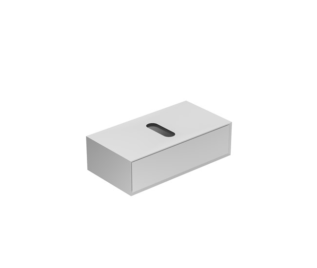 Cassetto sospeso con asola centrale per sifone cm 70x37xh20