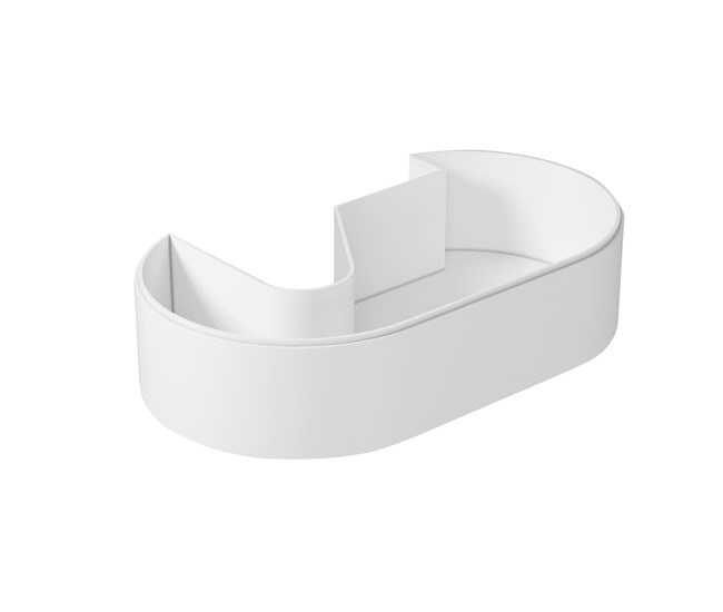 Cassetto sottolavabo ovale 65x38xh14 cm